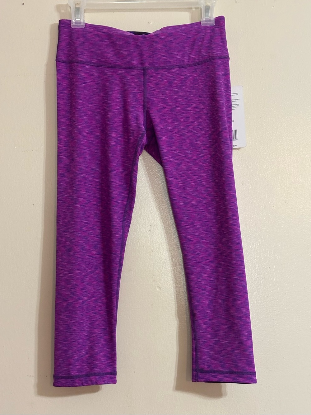 Active Life Reversible Heathered Purple Capri Leggings  S-M